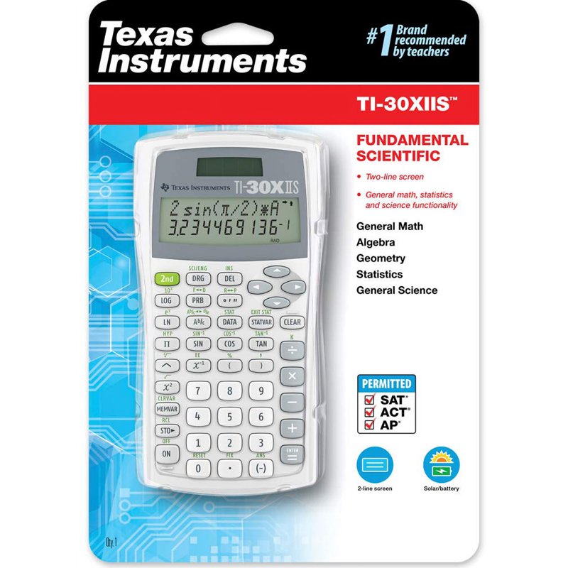 Scientific Calculator with 2-Line Display for Math & Science - White