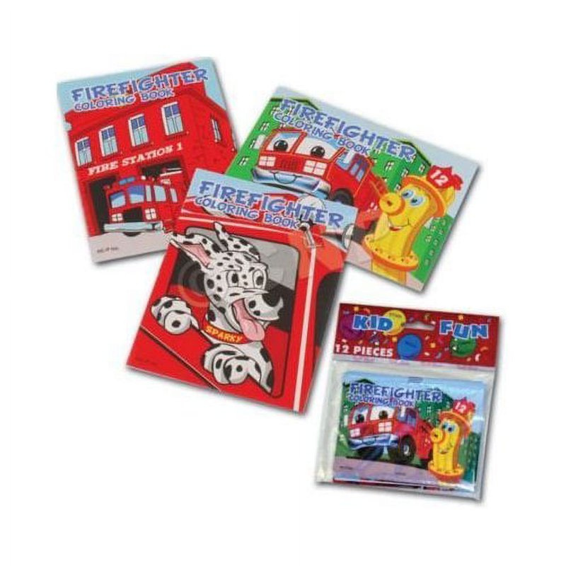 Assorted Firefighter & Fire Engine Mini Coloring Books - Lot of 12, 5 x 3.75 inches