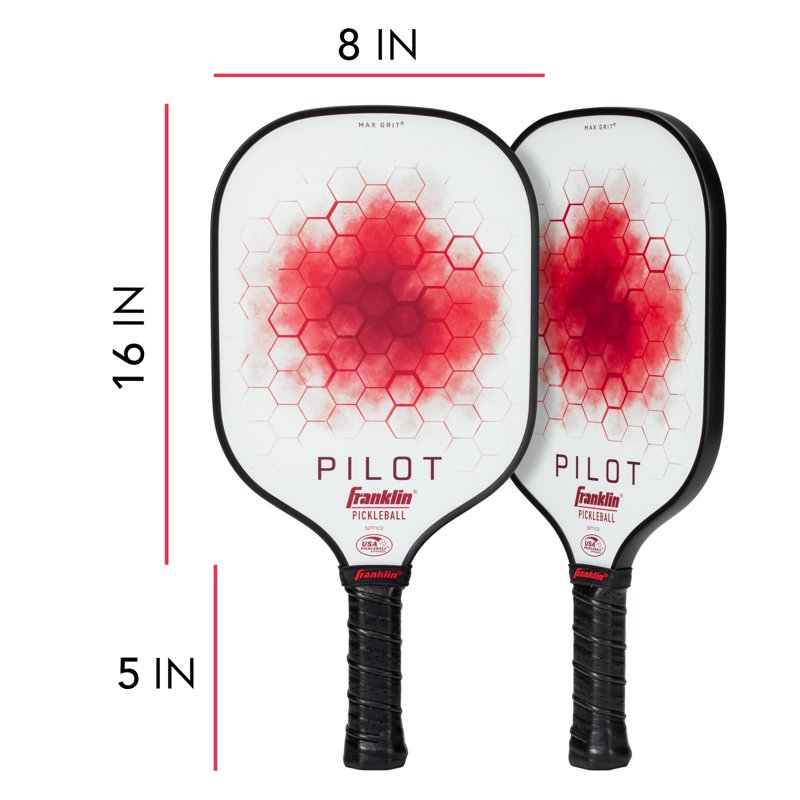 Pilot Pickleball Paddle – USAPA Approved, Lightweight Polypropylene Core, Red, 10mm Thick | Variation White/Red
