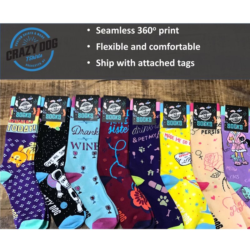 Men's Football Socks 4-Pack - Funny Pigskin & Game Day Designs - Crew Socks
