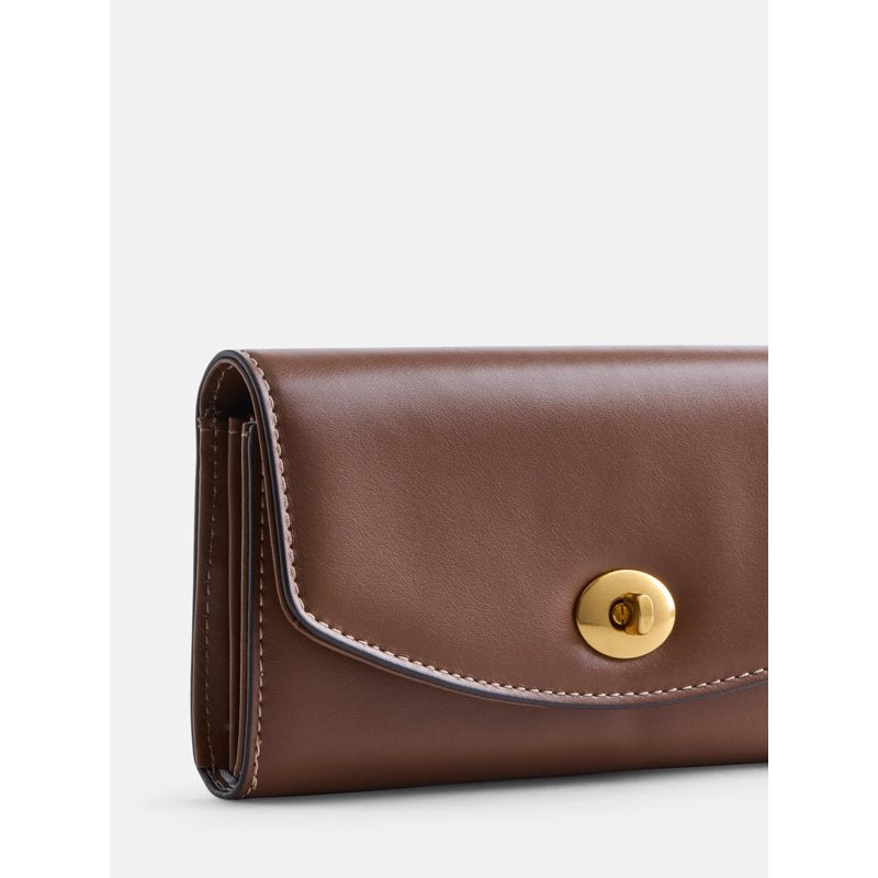 Faux Leather Clutch Wallet for Women – Slim Card Holder with Zipper Coin Pocket