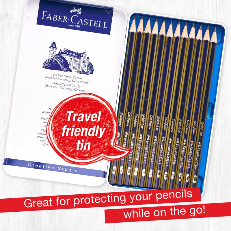 12-Piece Graphite Drawing Pencils Set for Artists and Students