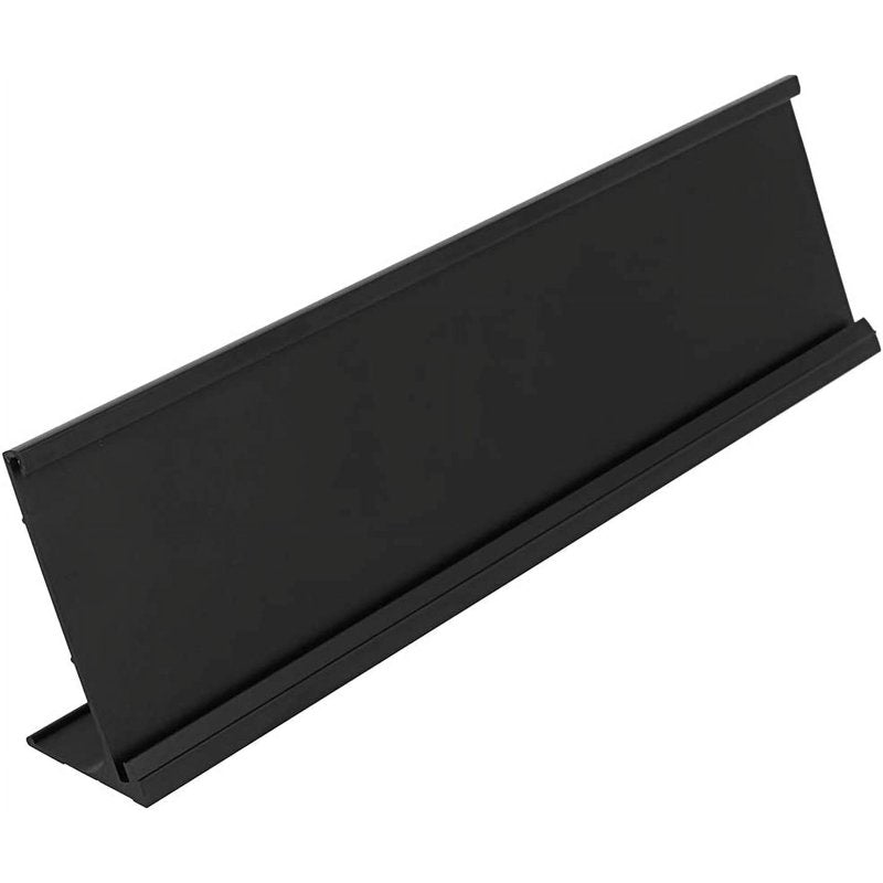 2x8 Inch Aluminum Name Plate Holder for Office Desk - Black