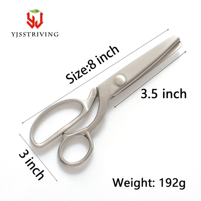 Pinking Shears Scissors for Fabric - Heavy Duty 8 Inch Serrated Zig Zag Cut