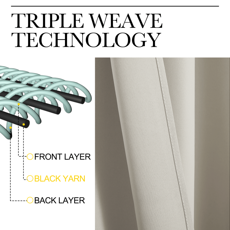 Blackout Curtains Set of 2 - Insulating Window Drapes for Winter & Energy Saving