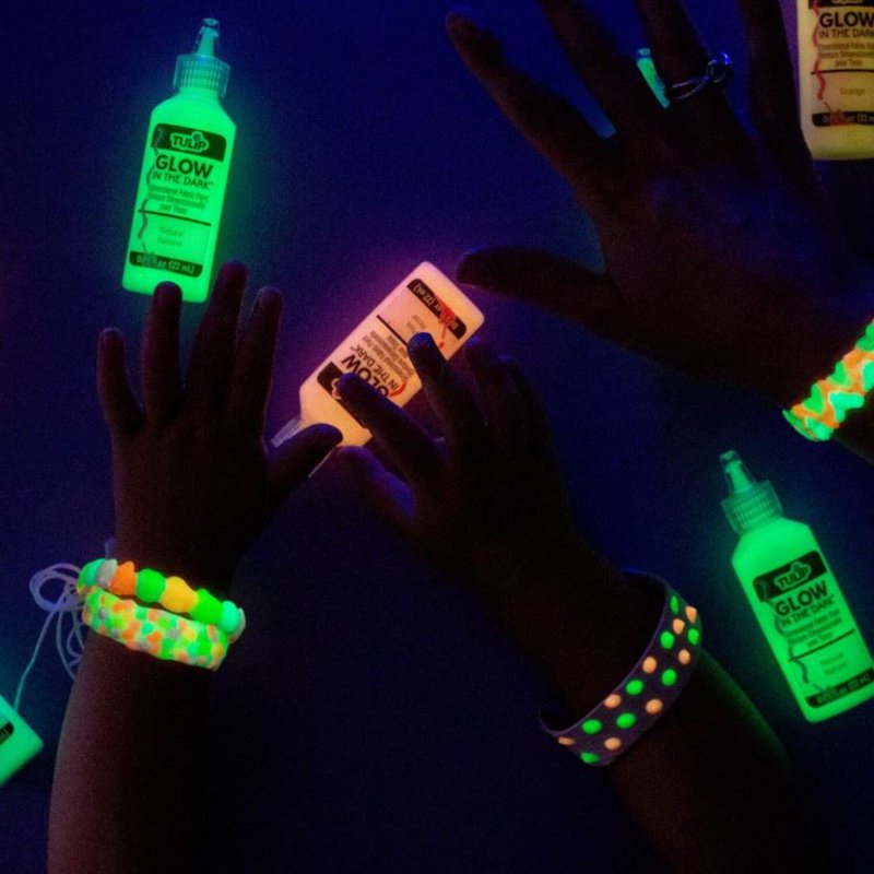 Glow in The Dark Fabric Paint Set - 10 Colors, 0.75 fl oz Each