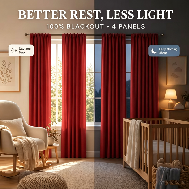 Blackout Curtain Panels Grommet Drapes Thermal Insulated Room Darkening