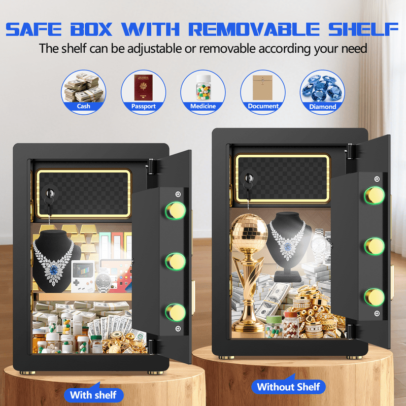 Digital Security Safe Box 5 Cu Ft Fireproof Waterproof Safe with Adjustable Shelves