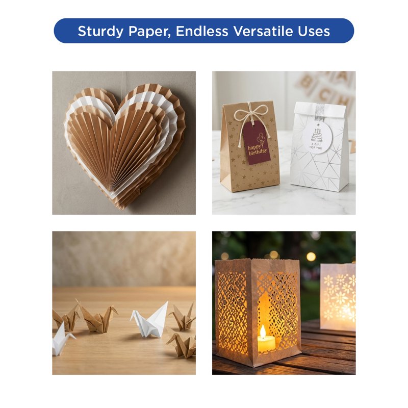 Kraft Paper Bags Bulk Pack - Eco-Friendly Grocery, Lunch & Takeout Bags