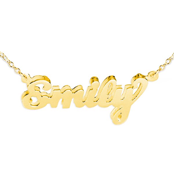 Personalized Double 3D Name Necklace in Sterling Silver or Gold Plated Silver