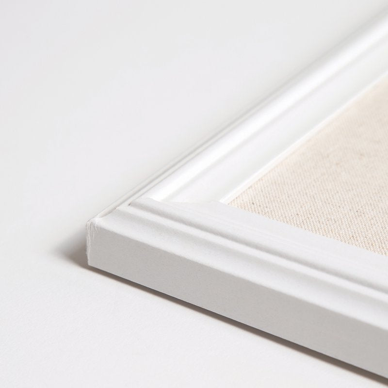 40 x 30 Inch Linen Bulletin Board with White Wood Frame - Office & Home Decor
