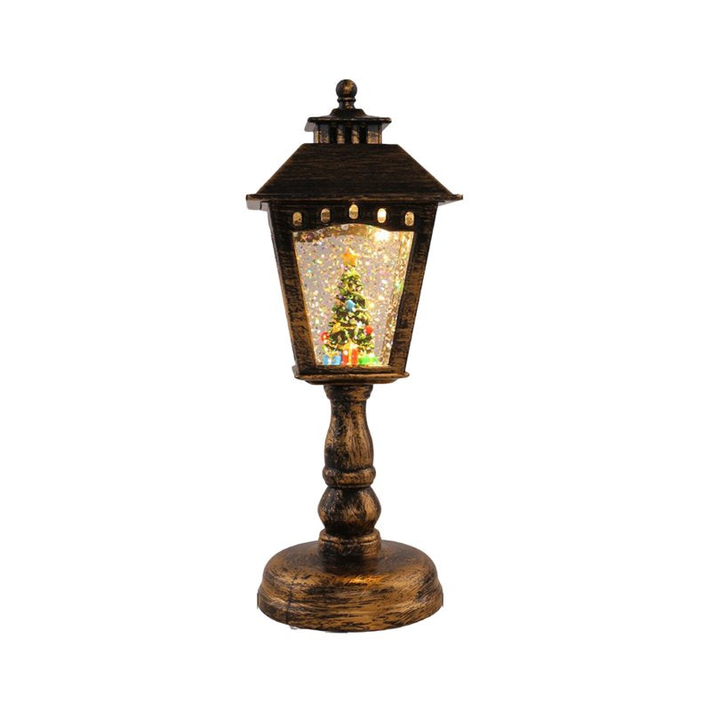 Christmas Snow Globe Lamp - Snowfall Snow Globe Night Light Decor, Resin Lantern