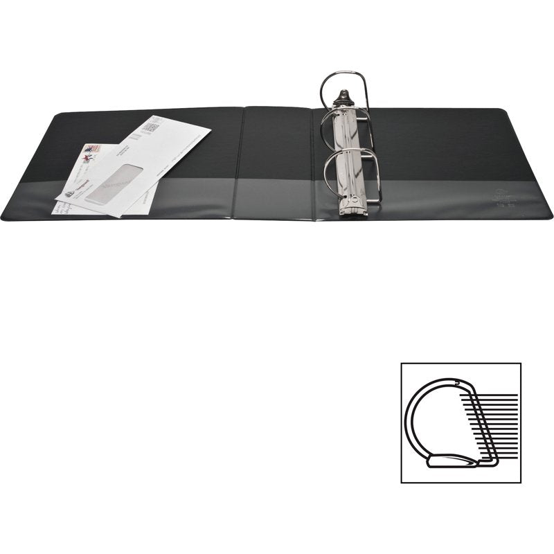 Basic D-Ring View Binder 4 Inch Capacity, Black, 25% More Paper