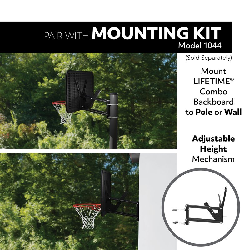48 Inch Polycarbonate Basketball Backboard and Slam-It Pro Rim Combo