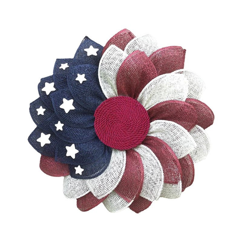 Patriotic 4th of July Wreath for Front Door Summer Holiday Decor Red White Blue