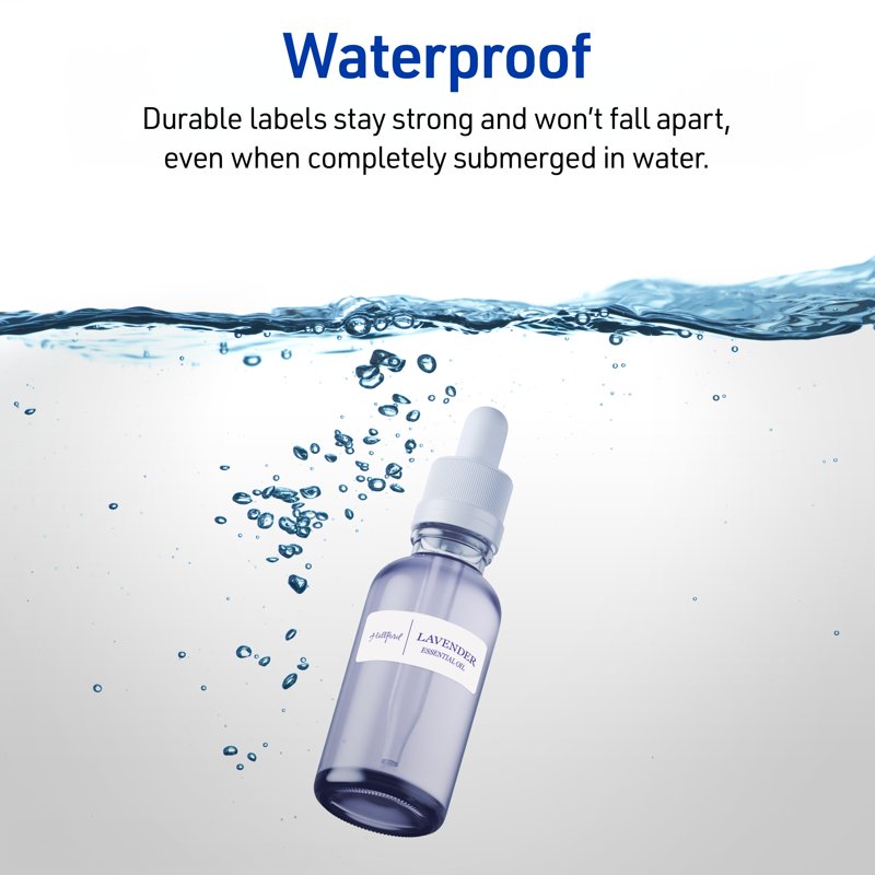 Waterproof Address Labels 1" x 2-5/8" White 1500 Count - Durable Laser & Inkjet Stickers