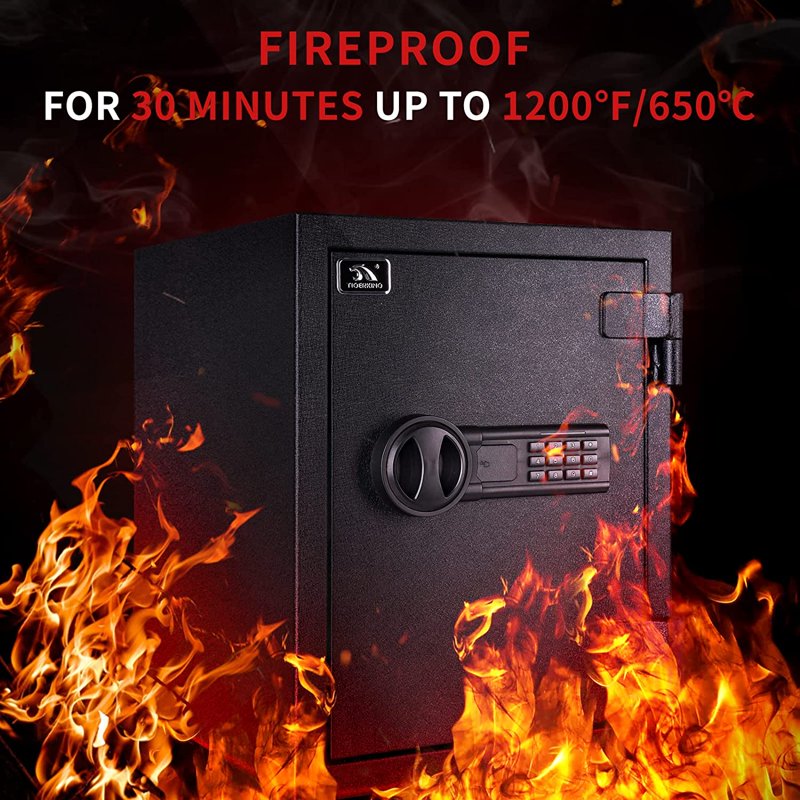 Fireproof Safe Box with Digital Keypad Lock – Steel Security Safe for Home Office Documents & Valuables