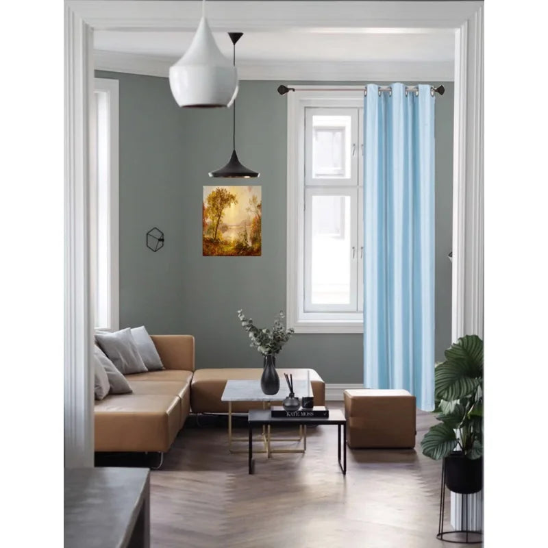 Blackout Window Curtain Drapes Set of 2 - Light Blue, 35x84 Inches