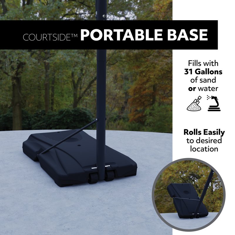 Portable 48-Inch Shatterproof Basketball Hoop with Adjustable Height and Slam-It Rim