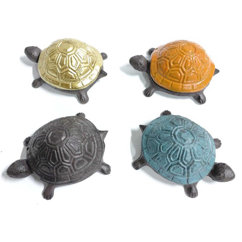 Cast Iron Turtle Key Hider - Weatherproof Outdoor Discreet Key Box for Garden Yard Patio