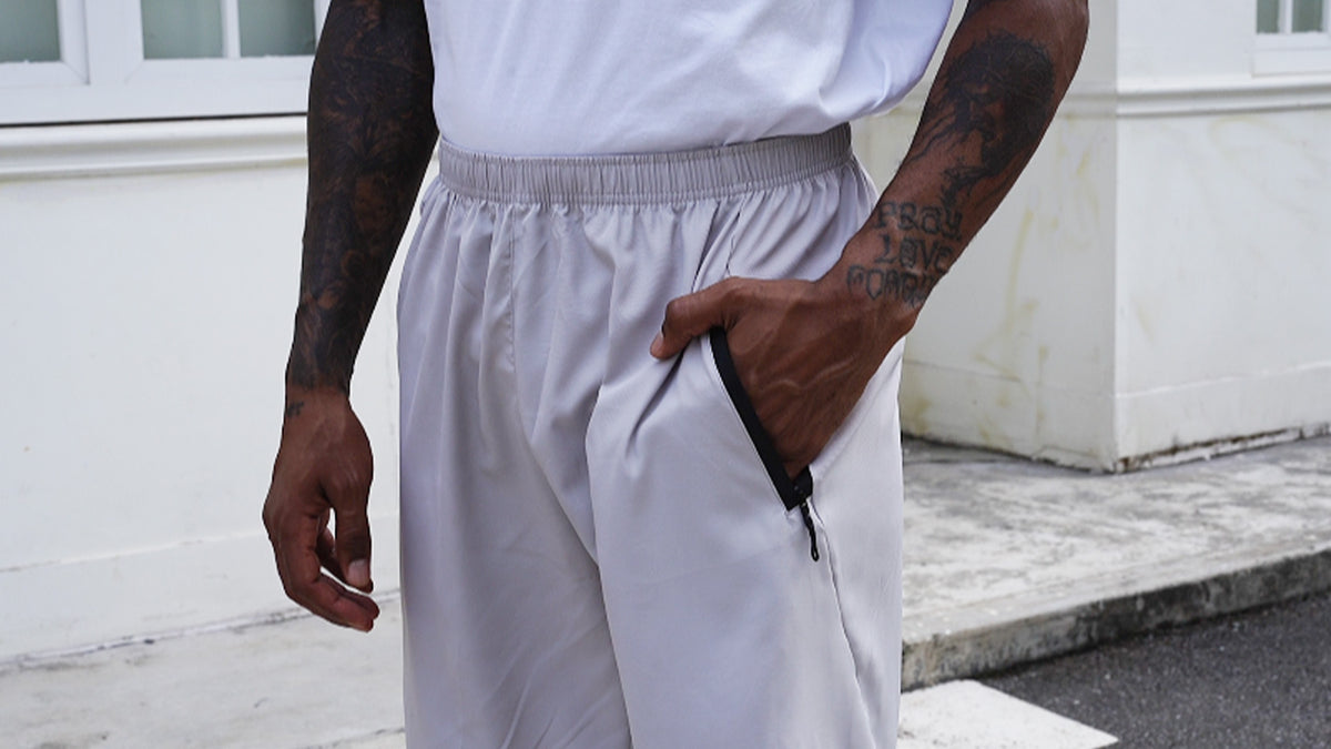 Men's Athletic Shorts Set with Zipper Pockets - Quick Dry Workout & Sports