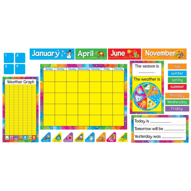 Year-Round Calendar Bulletin Board Set for Classroom Office or Shop