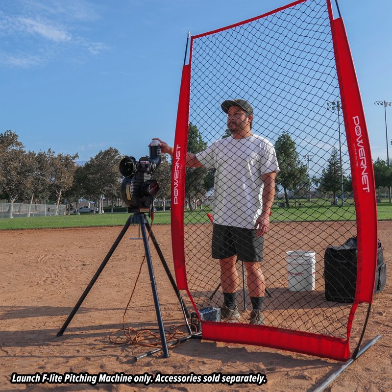 Adjustable Baseball & Softball Pitching Machine with Variable Speed & Practice Balls