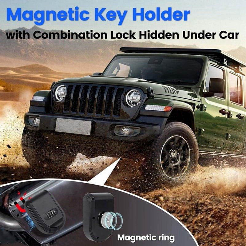 Magnetic Key Lock Box with 4-Digit Combination for Indoor & Outdoor Security