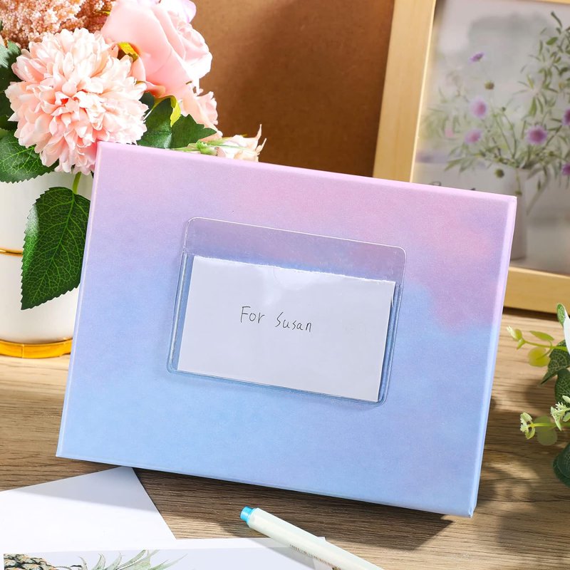 Self-Adhesive Plastic Index Card Holders - Clear Label Pockets for Organization