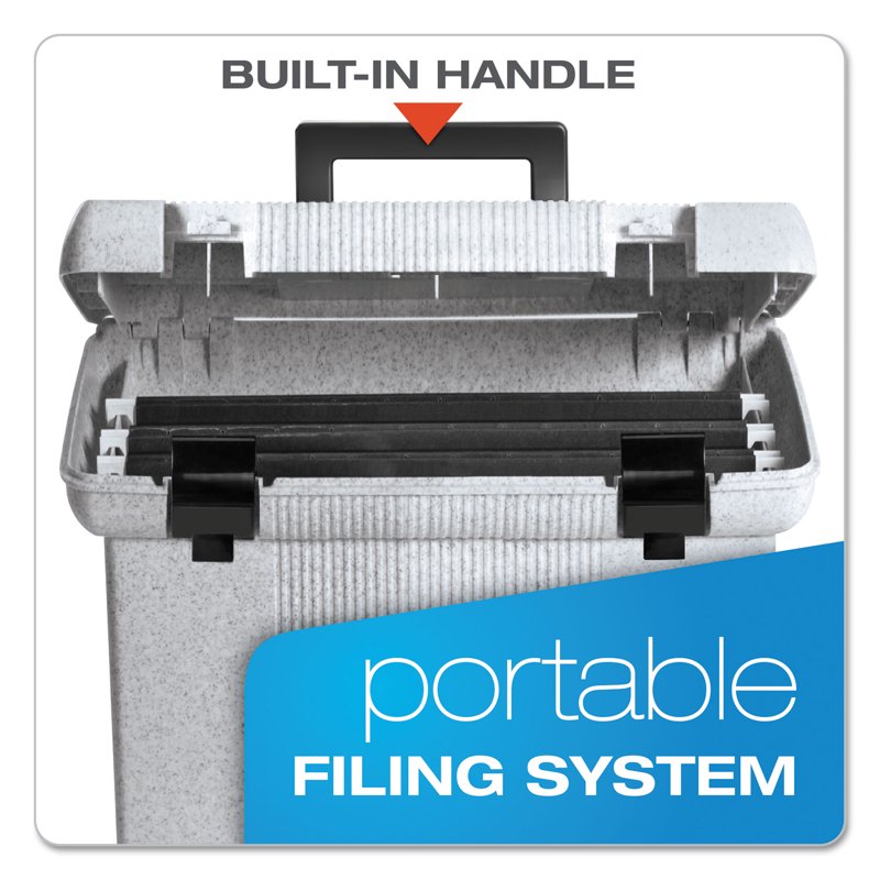 Portafile File Storage Box with Hanging Folders - Granite