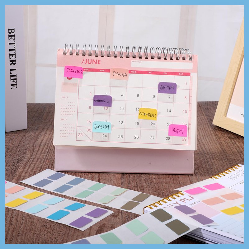 Colorful Repositionable Index Tabs Set - 480 Sticky Page Markers for Office & Filing