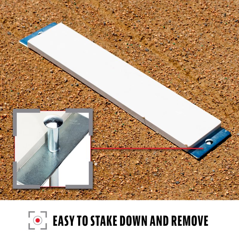 Baseball Pitching Rubber with Stakes - 18 Inch Durable Practice Plate