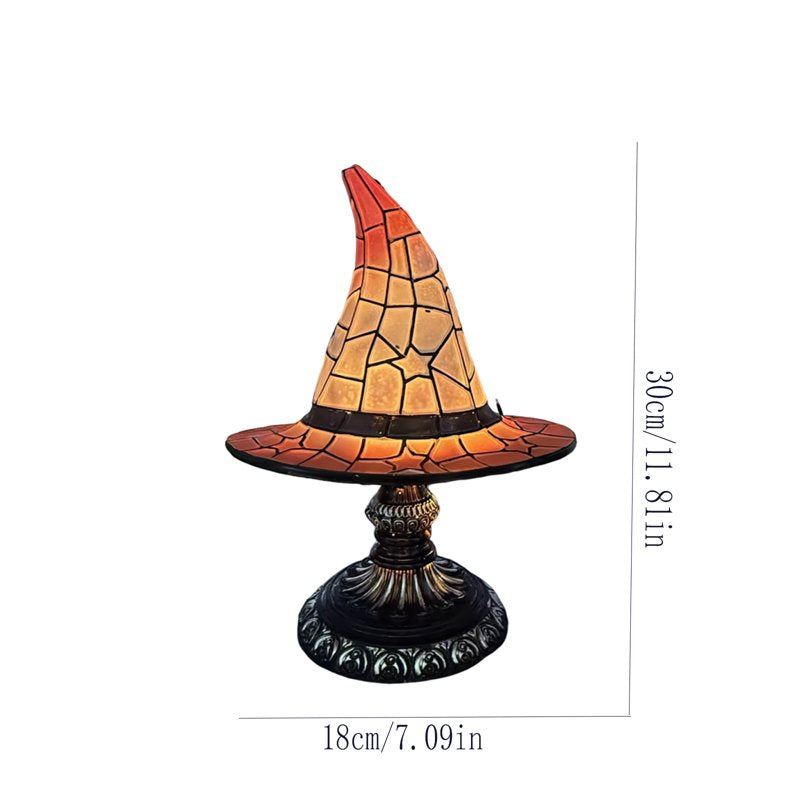 Halloween Witch Hat LED Lamp Indoor Decor Night Light for Shelf Mantel Table