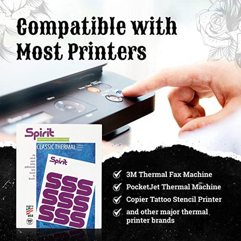 Tattoo Transfer Paper Sheets for Professional Stencil Printing - High Visibility, 25 Sheets