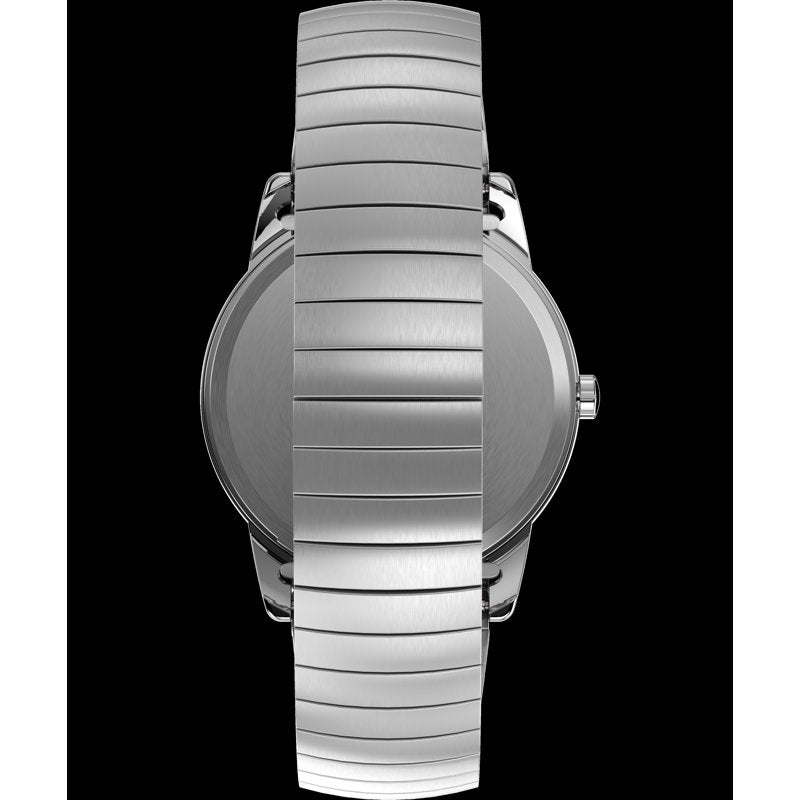 Timex Men's Silver Expansion Band Watch with Indiglo and Date