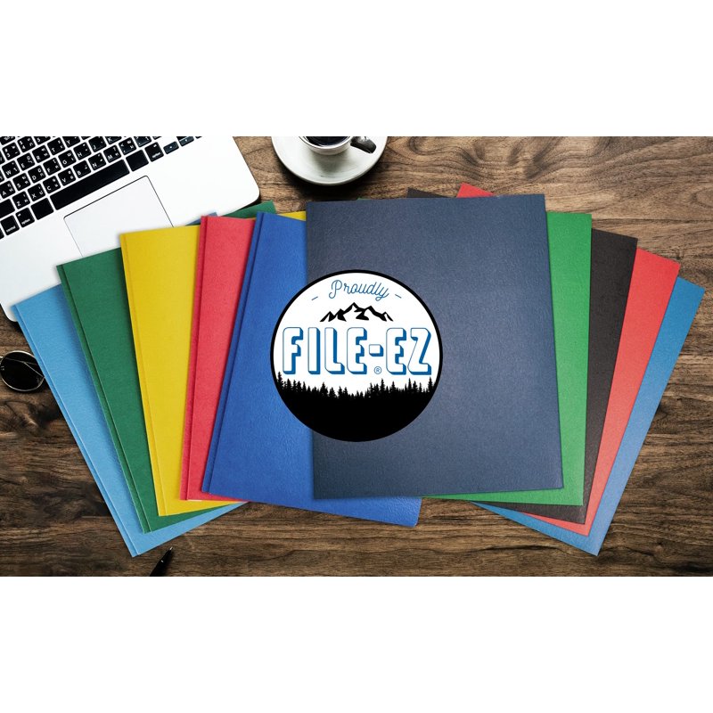 25-Pack Assorted Color File Folders with 3-Prong Fasteners, Durable Textured Paper