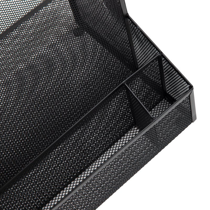 Desktop Organizer with 4 Compartments - Metal File and Office Supplies Storage