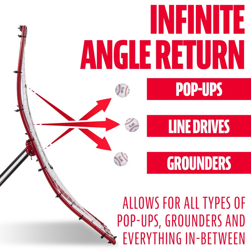 Baseball Pitchback Rebounder Net with Adjustable Angles, 44 Inch
