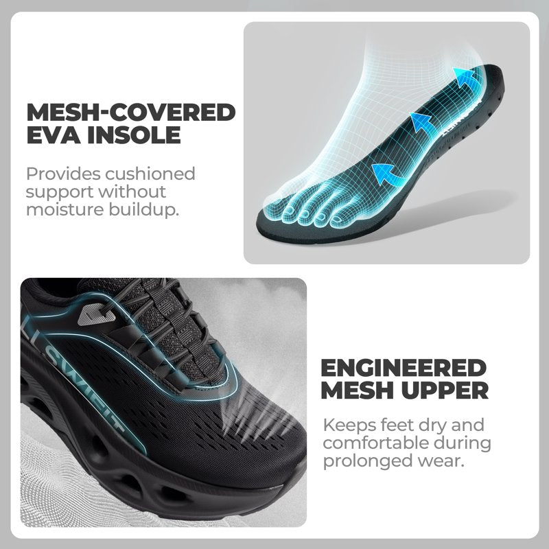 Women's Slip-On Walking Shoes - Cushioned, Non-Slip, Breathable Fitness Sneakers