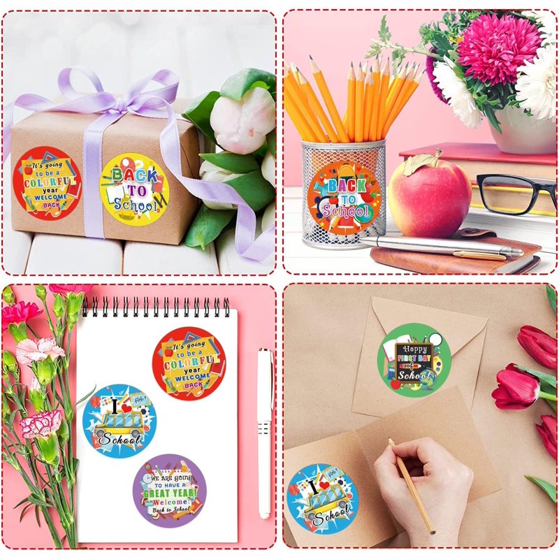 Back to School Stickers Set - 120pcs 2-Inch Labels for Gifts & Classroom Decor