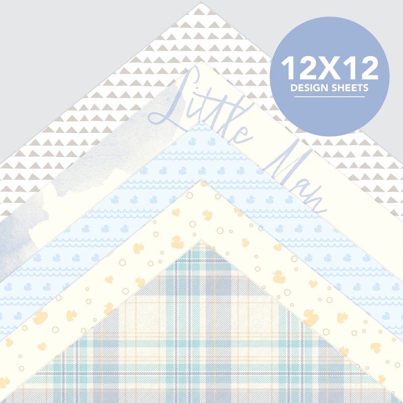 Baby Boy Scrapbook Paper Pad 12x12 Inches 50 Sheets 25 Designs for DIY Crafts