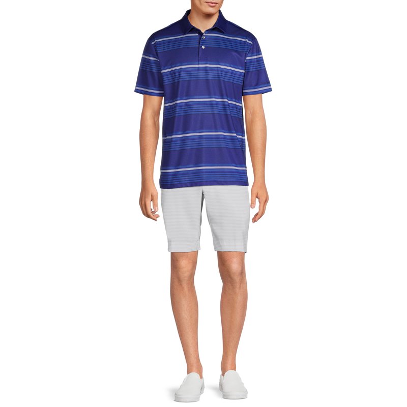 Ben Hogan Men's & Big & Slim Stripe Golf Polo Shirt, Navy XL