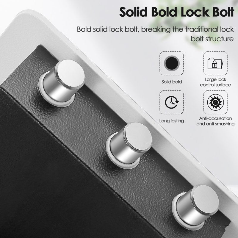 Wall Mount Safe Box 0.7 Cu. Ft. Digital & Key Lock for Money & Valuables