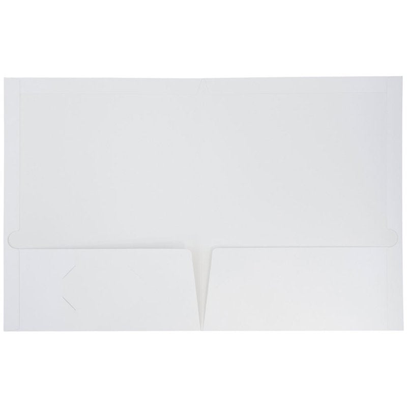 White Glossy Two Pocket Folders - 9 x 12 Inches, Pack of 6