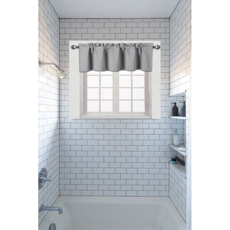 Blackout Thermal Valance Curtain for Windows - Unlined Short Window Decor 54x18 Inches