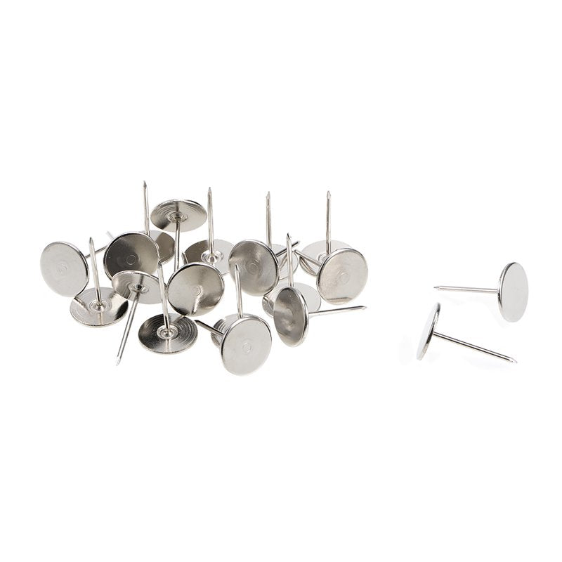 Upholstery Nails Flat Head Furniture Tacks 20 Pieces - Iron Silver Tone