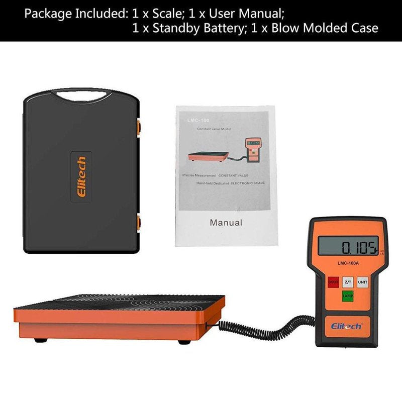 Digital Refrigerant Scale for HVAC - 220lb Freon Charging Weight Scale