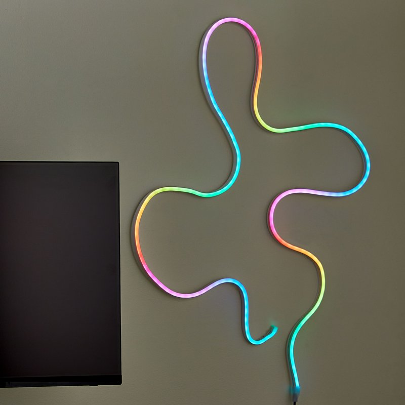 RGBIC LED Neon Flex Rope Light - 6.6 ft, USB Powered, Sound Reactive, Remote Included