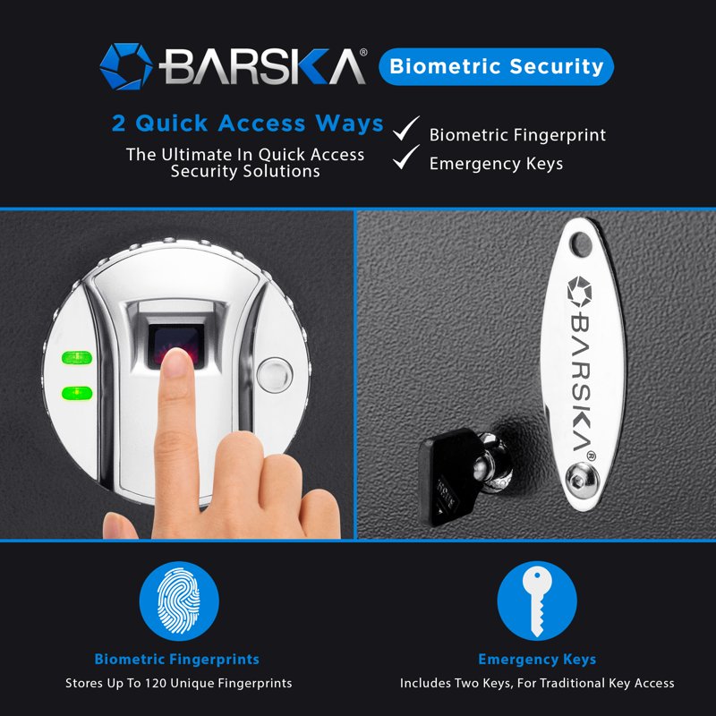 Biometric Gun Safe - Quick-Access Rifle Safe with Fingerprint & Steel Construction