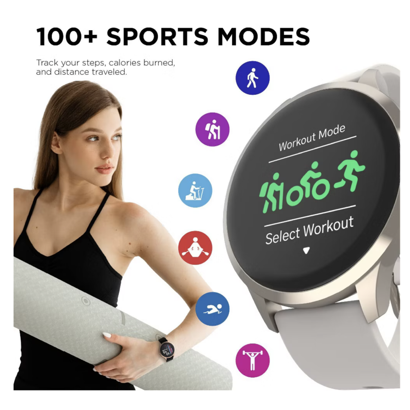 Sport Smartwatch with Titanium Case & Strap Fitness Tracker